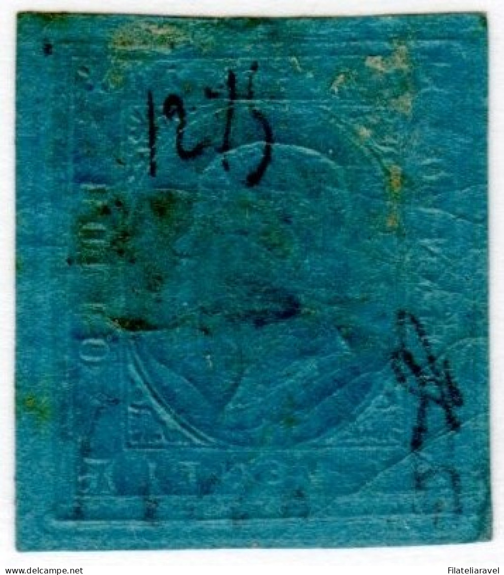 * SARDEGNA 1853  20 Cent Azzurro Nuovo Con Gomma Cert. Ferrario (50000) - Sardinia