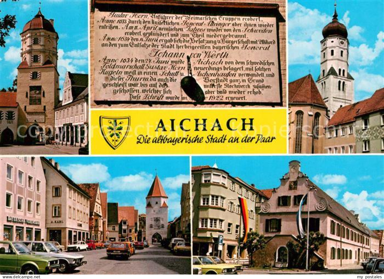 73223301 Aichach Paar Stadttor Rathaus  Aichach Paar - Aichach