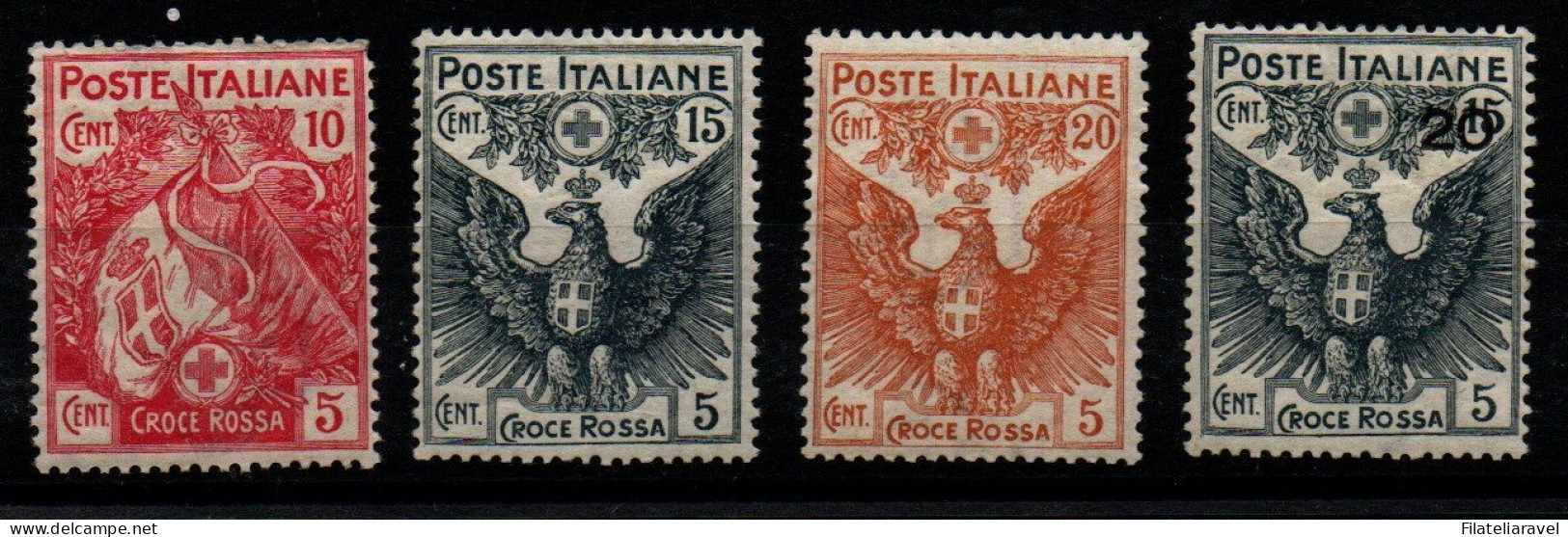 ** 1915 - Regno - Pro Croce Rossa (102/105), 4 Valori, Gomma Integra (250) - Mint/hinged