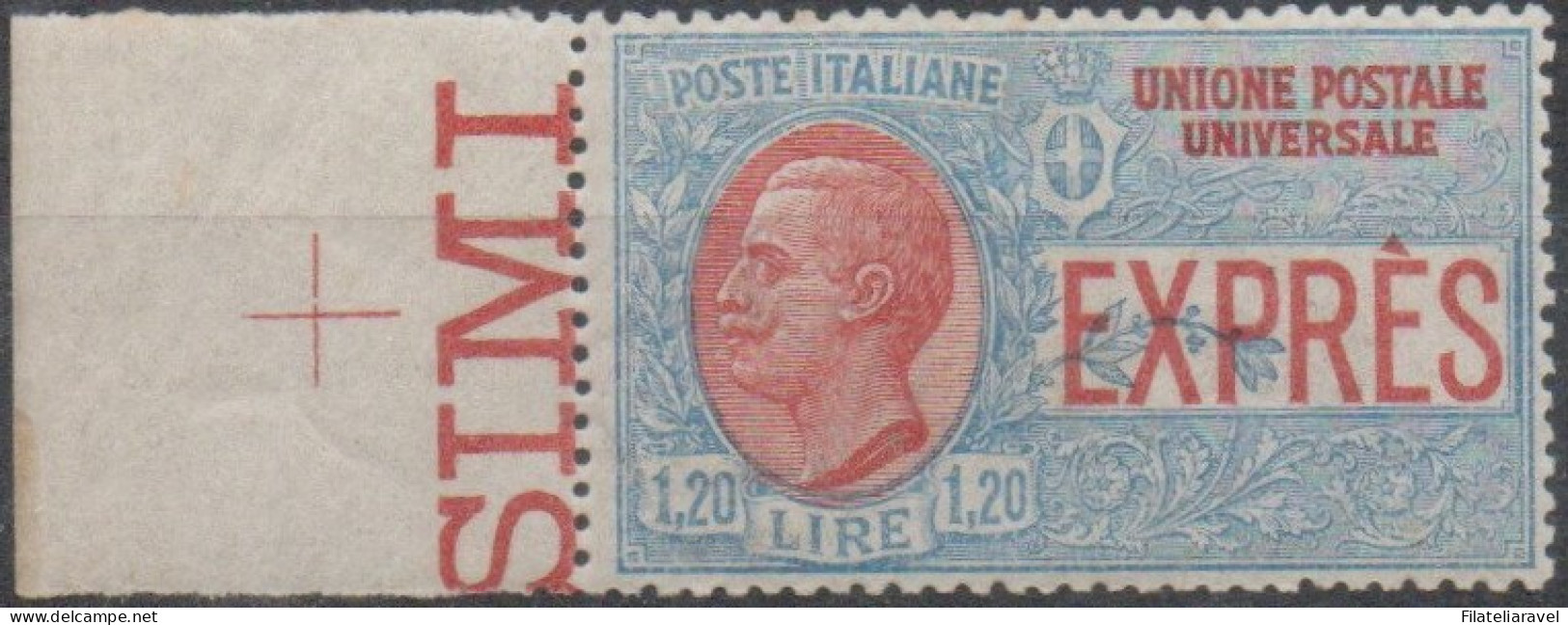 ** 1922 - Regno - Espresso (8),Vittorio Em. Lll '' Non Emesso, Gomma Integra,bordo Di Foglio Sx, Centrato ( 2.400) - Eilsendung (Eilpost)