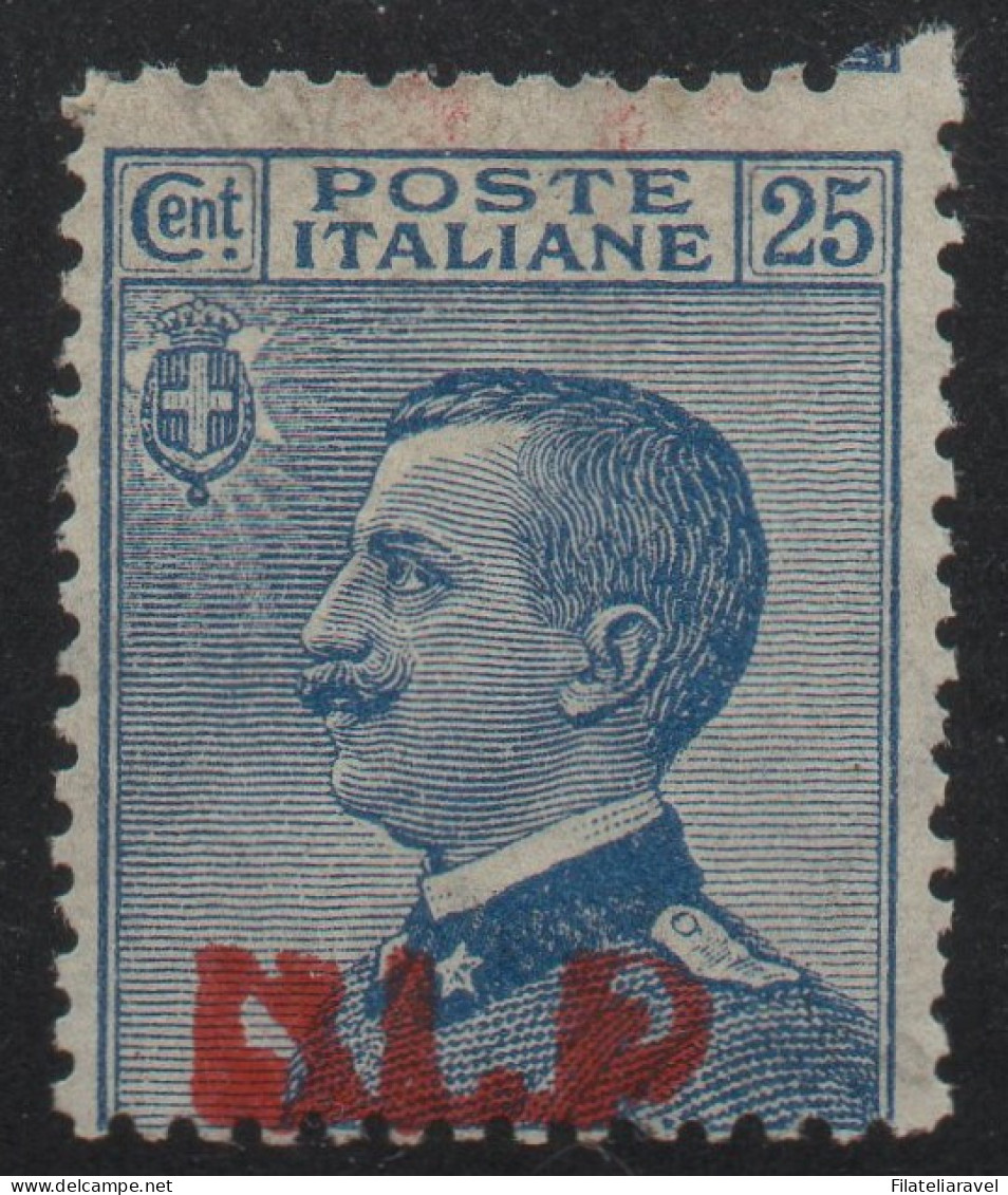 ** 1920 -  Regno - B.L.P. - Vittorio Emanuele III, 25c Azzurro (3), Gomma Integra, Cert. G. Chiavarello (1.400) - Publicité