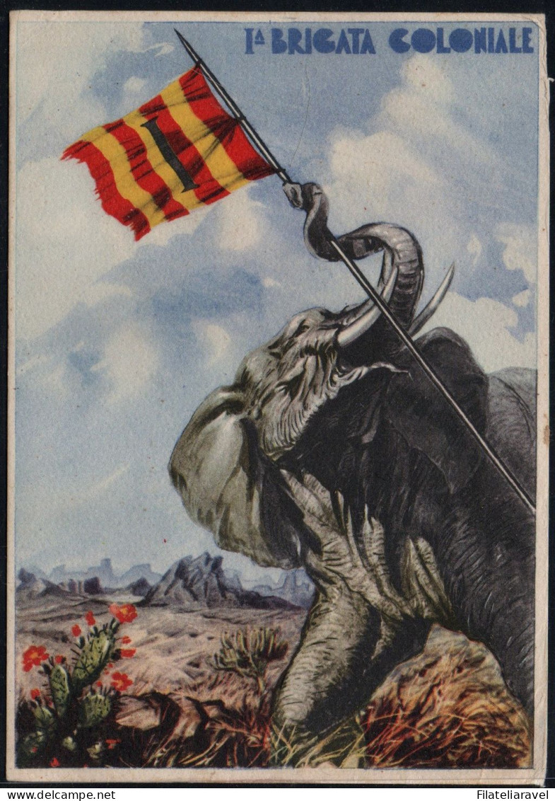Cart Cartolina - 1° Brigata Coloniale Elefante Coloniale, Non Viaggiata, Ottime Condizioni (11) - Taxe