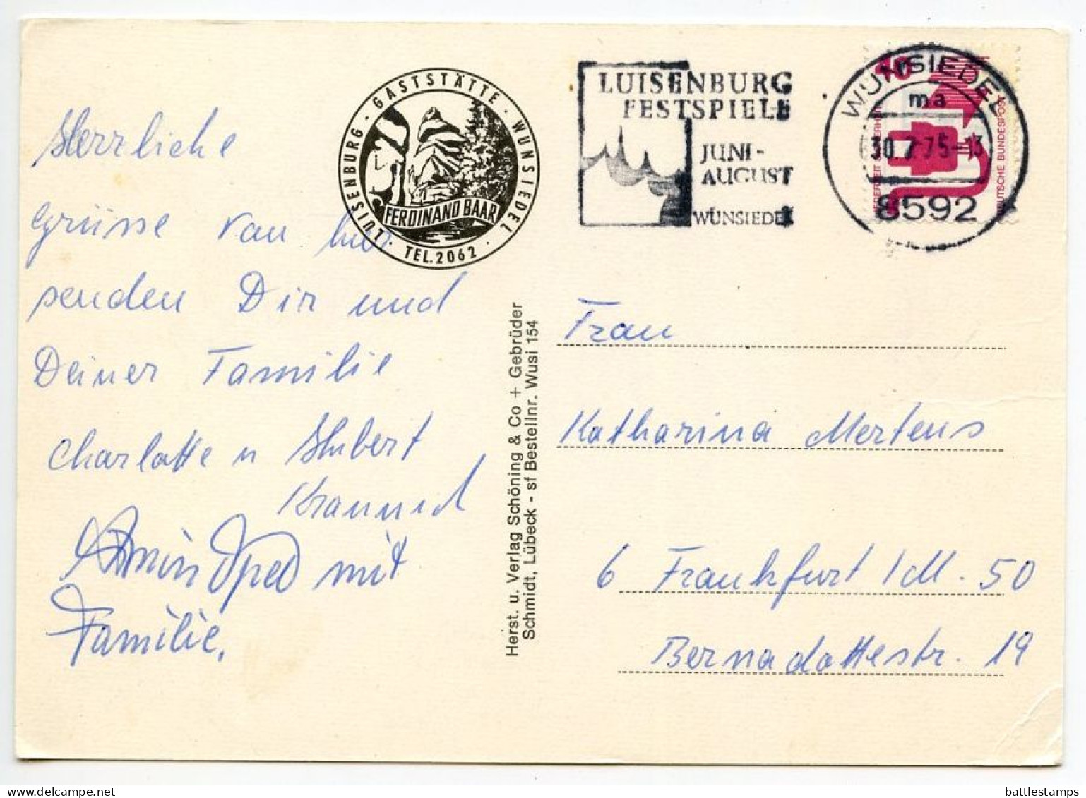 Germany, West 1974 Postcard Luisenburg, Fichtelgebirge - Europas Grösstes Felsenlabyrinth; Wunsiedel Slogan Cancel - Wunsiedel