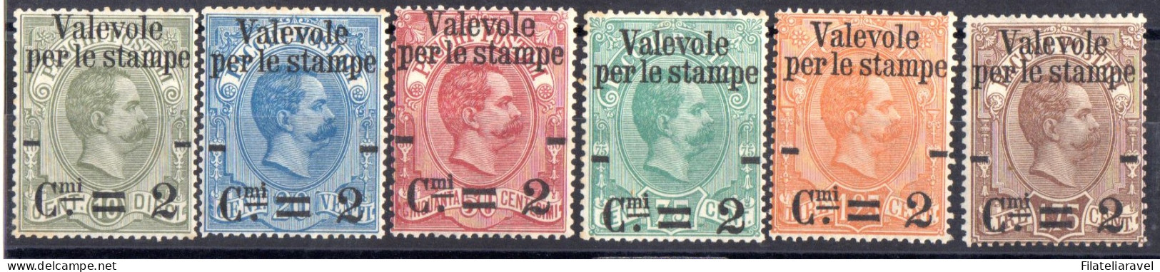 Us 1890 Regno - Umberto I Valevoli Per Stampe Sassone N50/55 - Nuovi