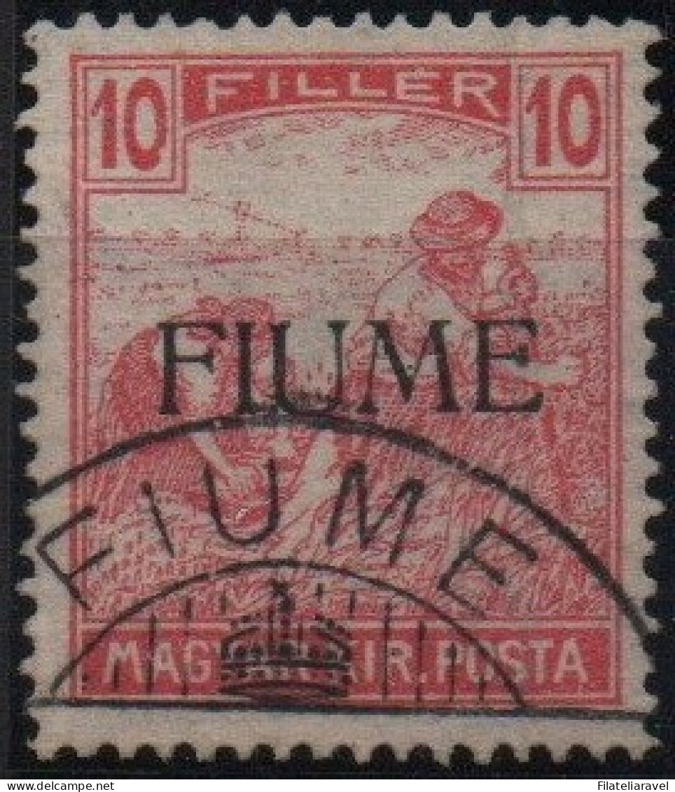 Us 1918 - Fiume - Francobolli D'Ungheria Sopr "Fiume" Serie Mietitori E Veduta, (4/21) Con Variante (9a) Serie Cpl - Fiume