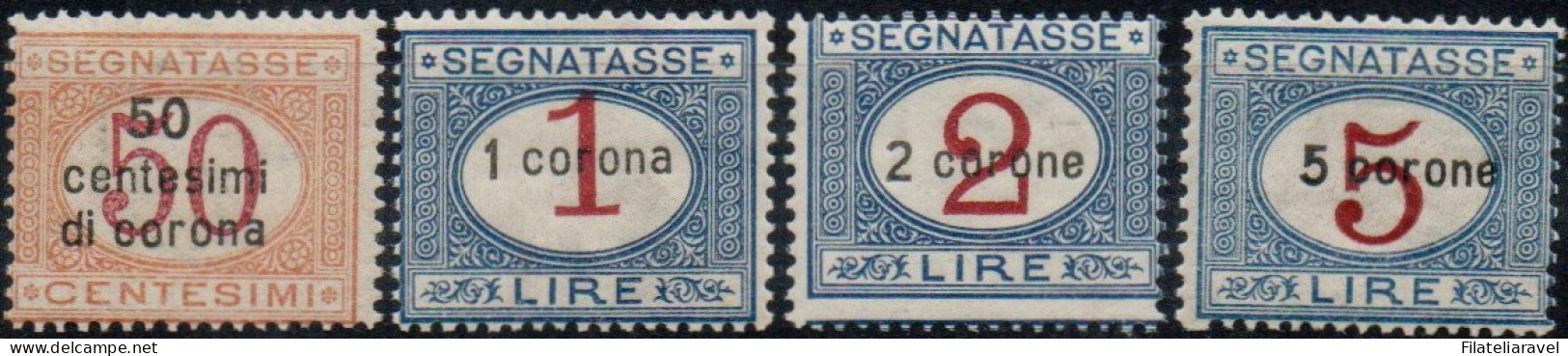 ** 1922 - Dalmazia - Segnatasse Di Italia Del 1890/03 (1/4), Soprastampati, Serie Completa (650) - Dalmatia