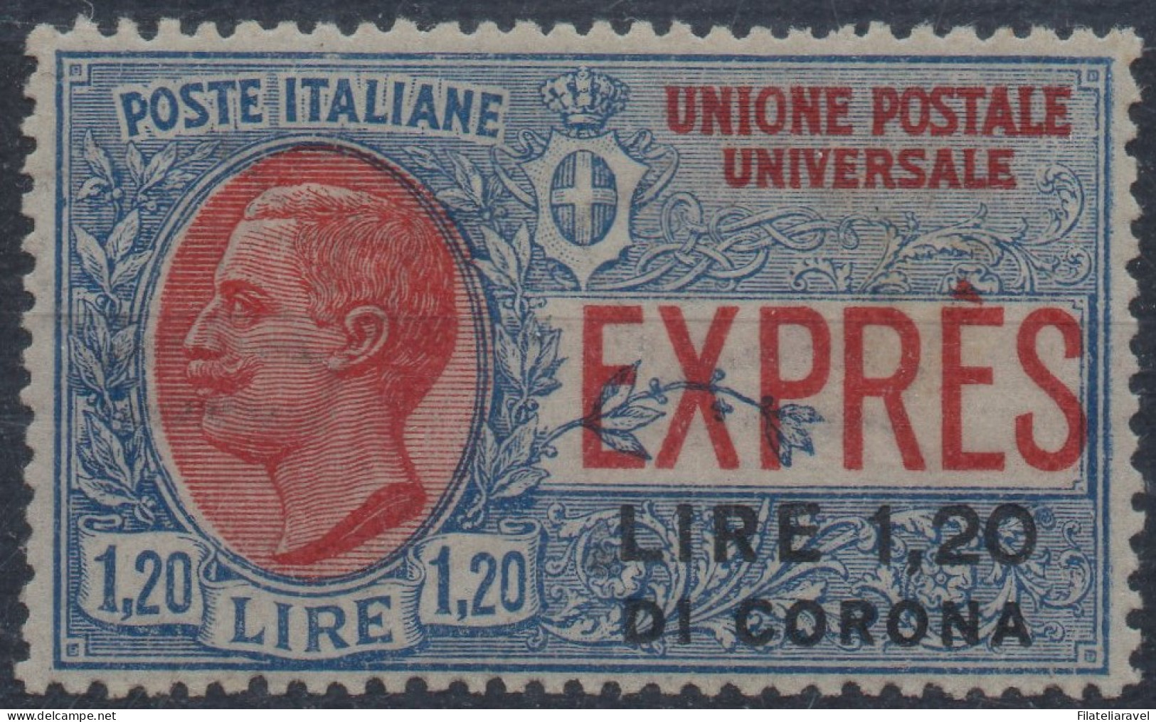 ** 1922 - Dalmazia -  Espresso 1,20 Su 1,20 (Ex2) NON EMESSO, Integro Centrato, Cert Raybaudi (2.500) - Dalmatien