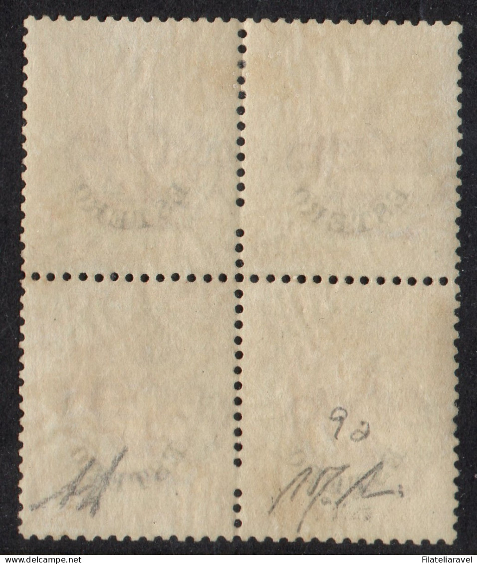 ** 1874 - Levante - Emissioni Generali, Ornati Degli Angoli Modificati, Sopr. ''Estero'' (Cat 9a) Scarlatto Cert. Fabris - Algemene Uitgaven