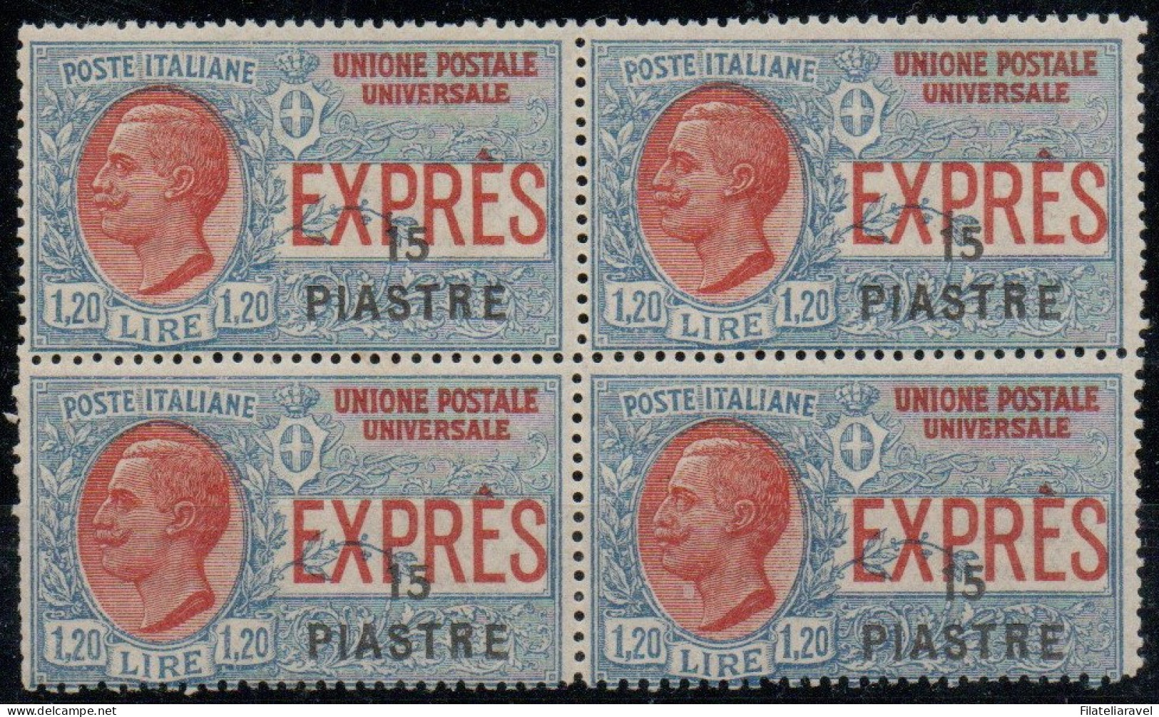 ** 1923 -  Costantinopoli Espresso Di Italia (Cat 3) Soprastampa Più Piccola, Non Emesso In Quartina (220) - Bureaux D'Europe & D'Asie