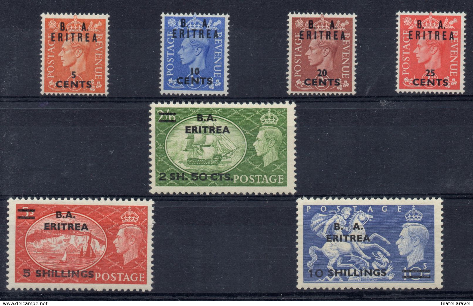 ** 1948/50 - ERITREA (14/26+27/33+tax 1/5+ Tax 6/10) Francobolli Di Gran Bretagna Soprastampati(850) - Eritrea