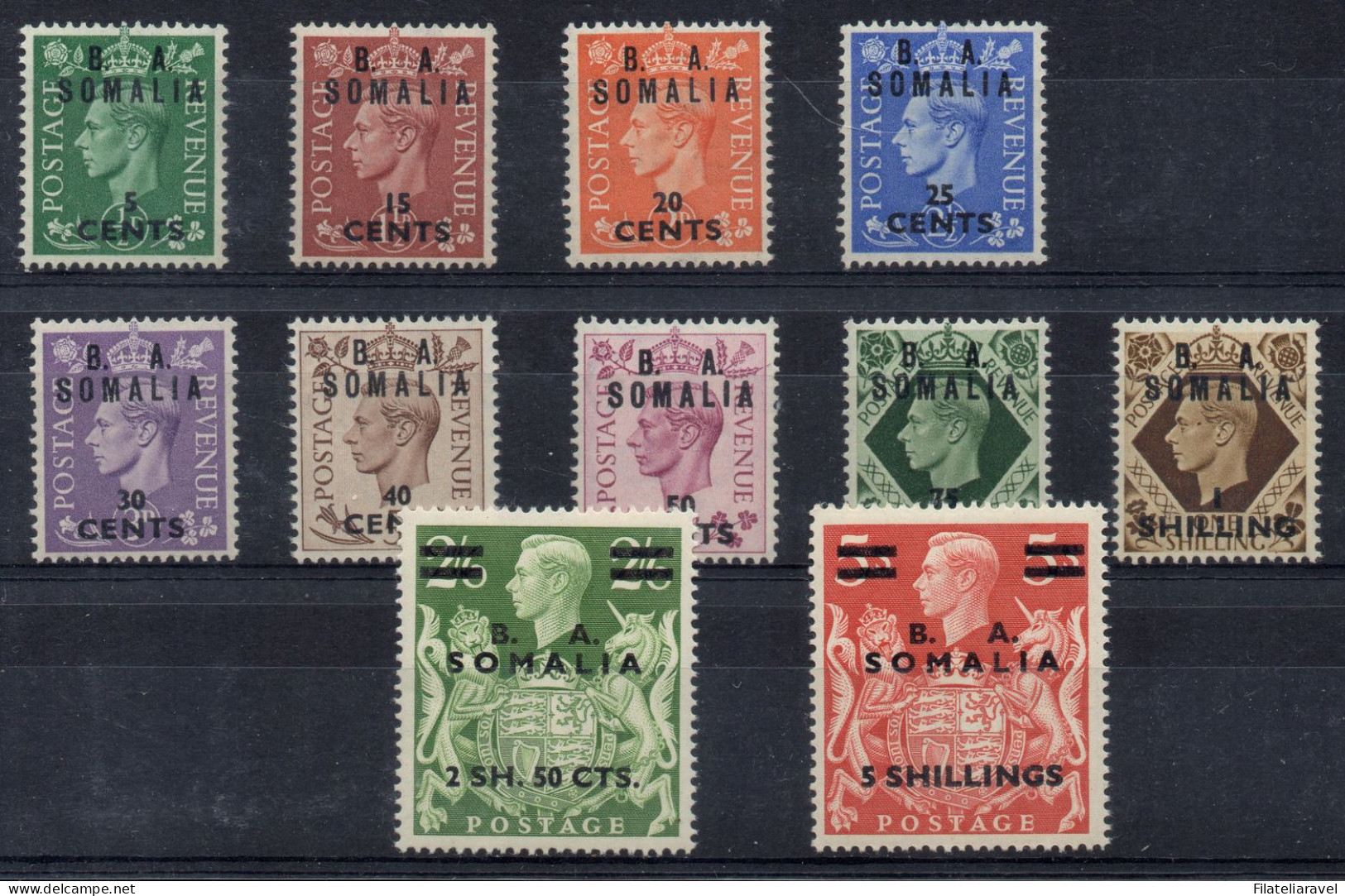 ** 1943/50 - SOMALIA (21/31) Francobolli Di Gran Bretagna Soprastampati E.A.F. (110) - Somalië