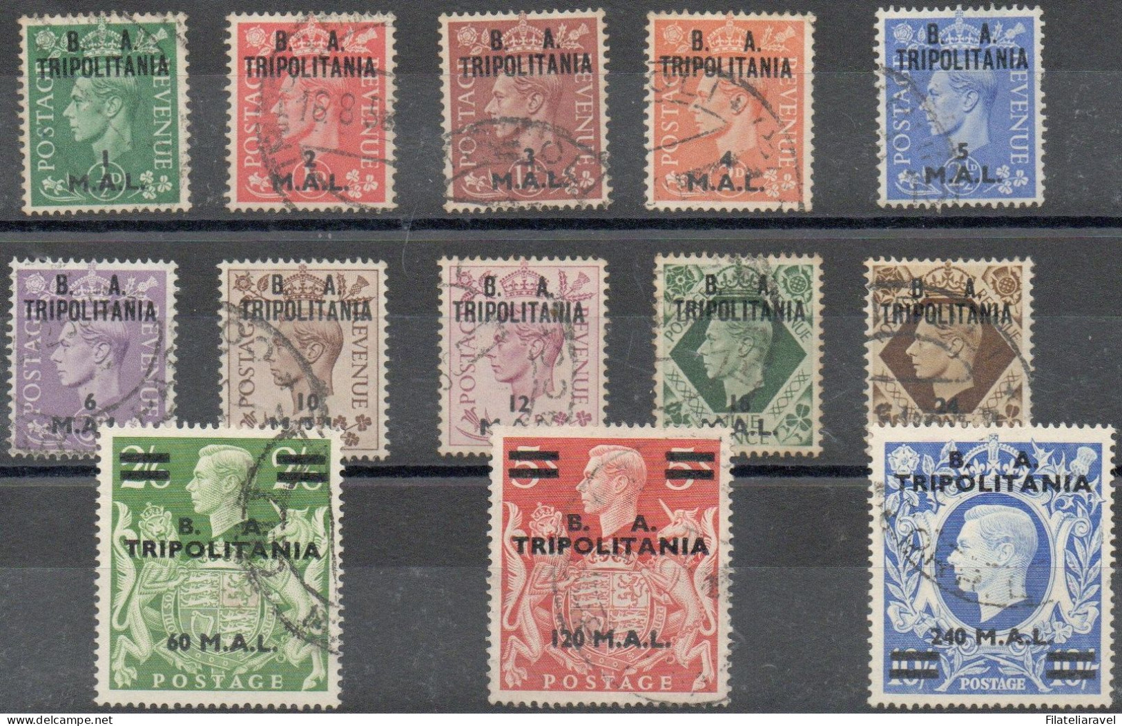 Us 1943/50 - TRIPOLITANIA (14/26) Francobolli Di Gran Bretagna Soprastampati B.A. (125) - Tripolitaine