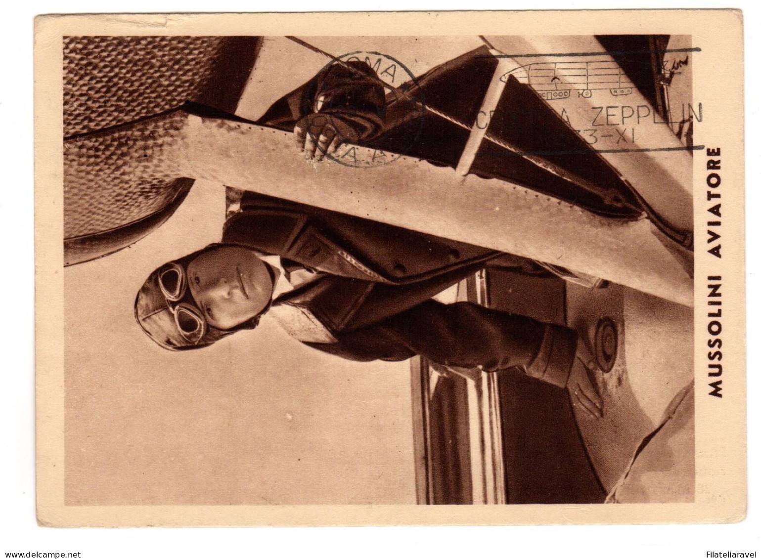 Ltr 1933 Zeppelin Bella Catolina Di Mussolini Aviatore Con 3 Lire + Vaticano - Marcophilie (Zeppelin)