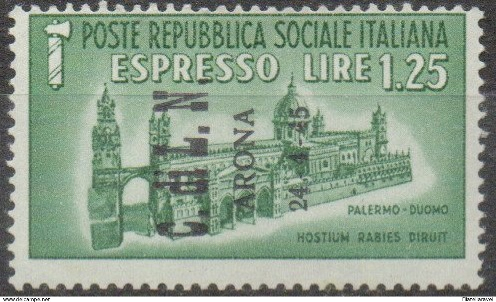 Tl 1945 - CLN - Arona - Francobolli Sovrastampati (Cat 1/10+ Espresso Cat 16) Linguellate, Cert. Fabris (760) - National Liberation Committee (CLN)