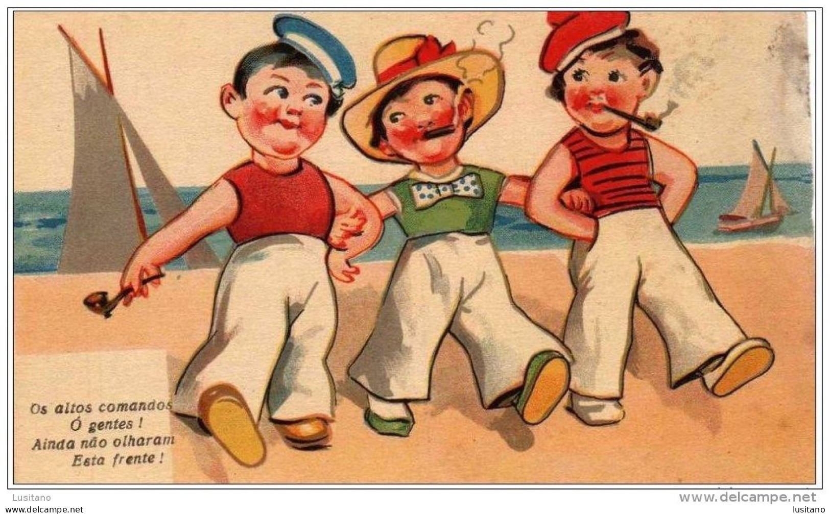Portugal - Ilustração, Marinheiros, Marins - Sailors - 1940s - 14X9cms - Comics