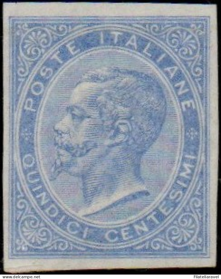 * 1864 - Regno Saggio Con Cambio Di Colore (P13m), 15c Oltremare ND, Cert. D. Fabris (350) - Neufs