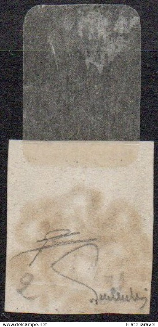 Us 1840 - Gran Bretagna Cat Unificato (1) Penny Black Annullo Croce Di Malta, Cert. Bolaffi - Used Stamps