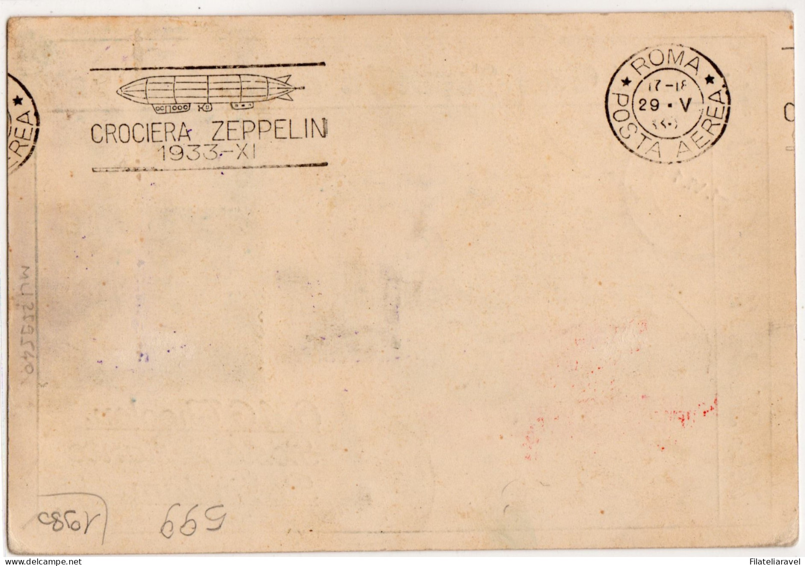 Ltr Zeppelin Da Rotterdam Lancio Su Roma - Marcophilie (Zeppelin)