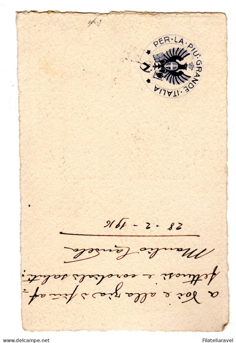 Ltr 1916 Cartolina In Franchigia Spedita Dal 3° Cantiere Dirigibili Rara - Storia Postale (Posta Aerea)