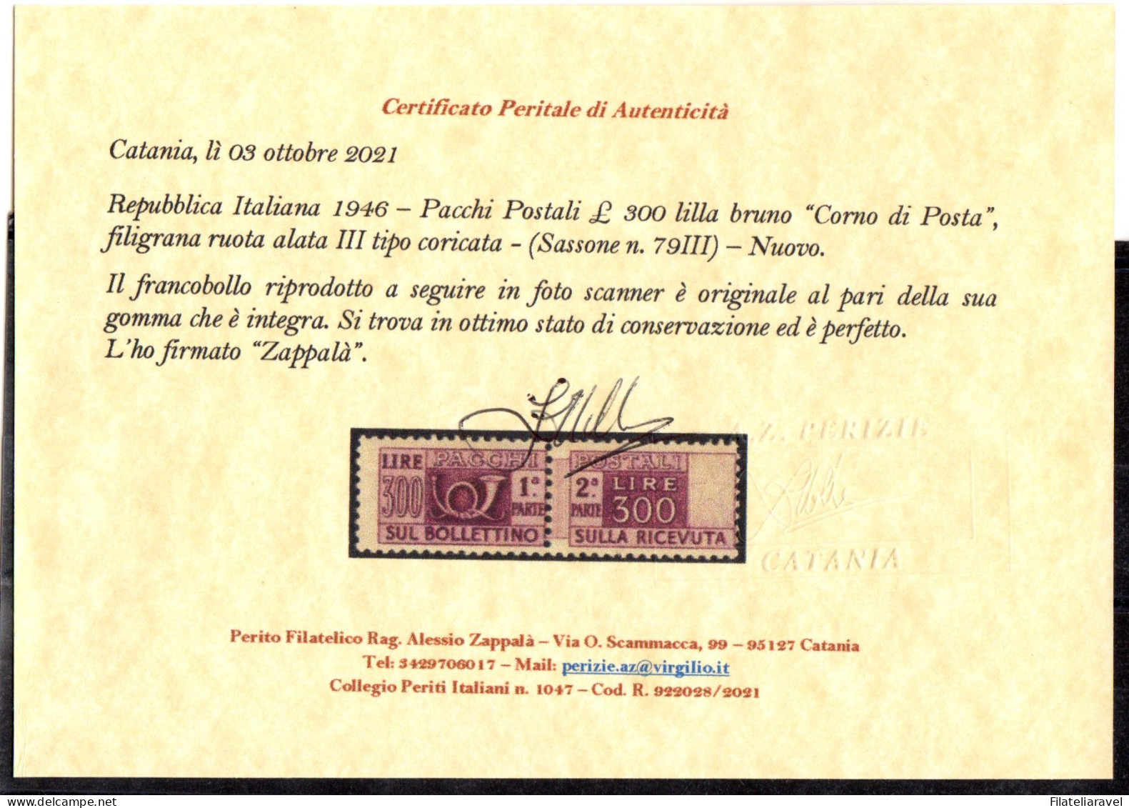 ** 1946-51 Italia Repubblica - 300 Lire Pacchi Postali - Postpaketten