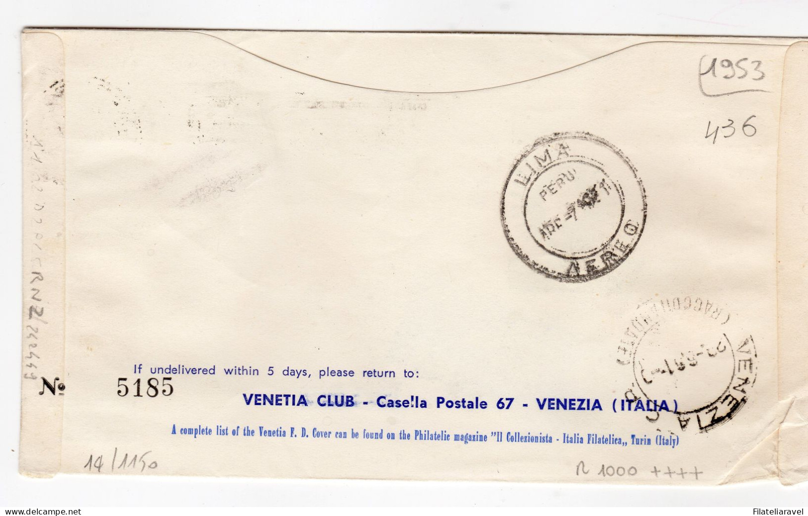 Ltr 1961 Italia Repubblica - BUSTA VENETIA Con GRONCHI RICOPERTO Certt. E. Diena - 1961-70: Marcofilia