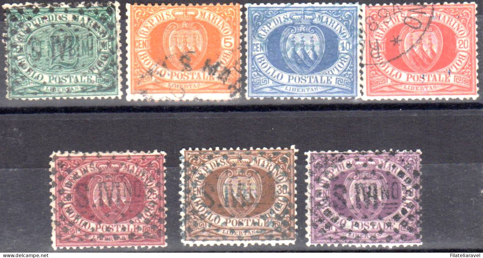 Us San Marino Serie 2/7 Usata Cert Merone - Used Stamps