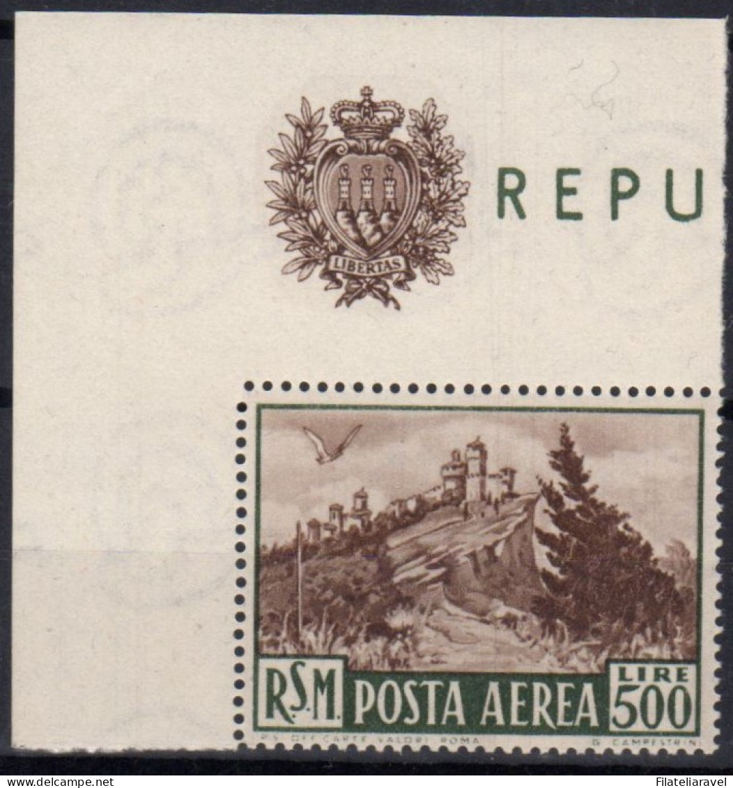 ** San Marino 1951 Veduta Sassone N 97 Gomma Integra Angoli Di Foglio - Unused Stamps