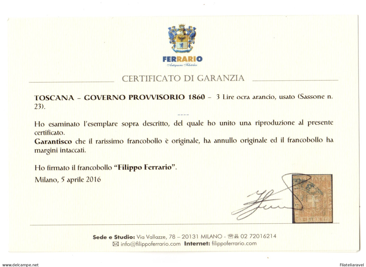 Us 1860 Toscana  GOVERNO PROVVISORIO 3 Lire Usato Ottima Conservazione Pluri Certificato - Toscane