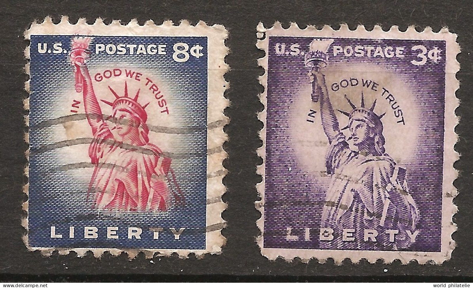 Etats-Unis D'Amérique USA 1954 N° 581 / 2 O Statue De La Liberté, Couronne, France, Bartholdi, Eiffel, Indépendance Dieu - Used Stamps