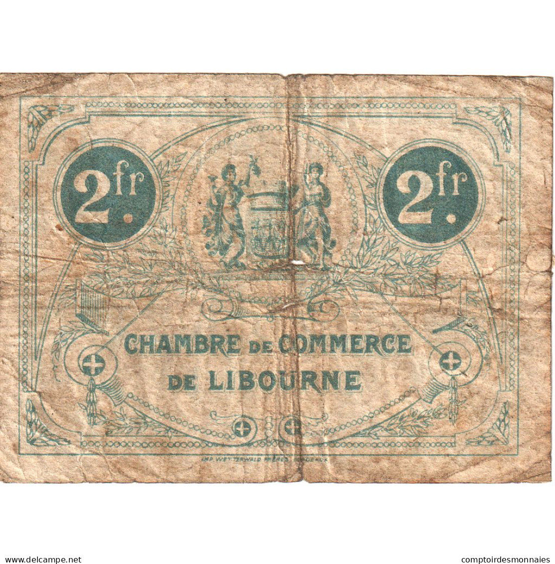 France, Libourne, 2 Francs, 1920, B, Pirot:72-34 - Chamber Of Commerce