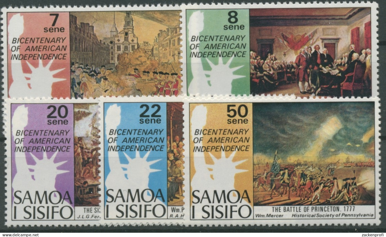 Samoa 1976 200 Jahre Unabhängigkeit Der USA 328/32 Postfrisch - Samoa