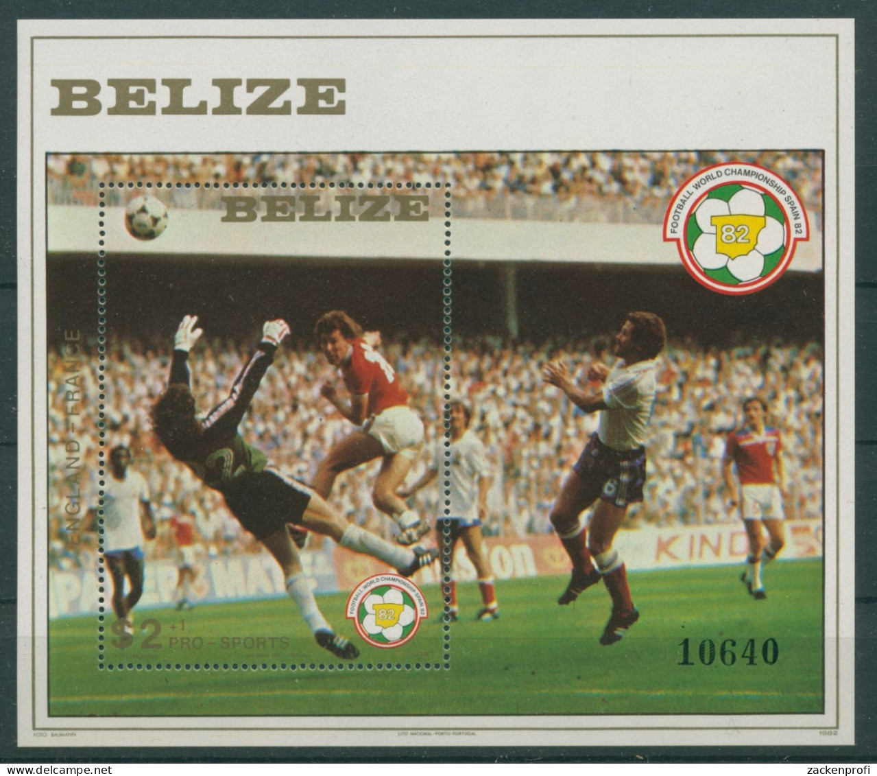 Belize 1982 Fußball-WM In Spanien Block 56 Postfrisch (C22517) - Belize (1973-...)