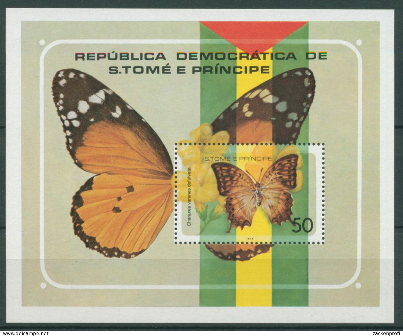 Sao Tomé Und Príncipe 1979 Schmetterlinge Block 32 Postfrisch (C24447) - Sao Tomé Y Príncipe