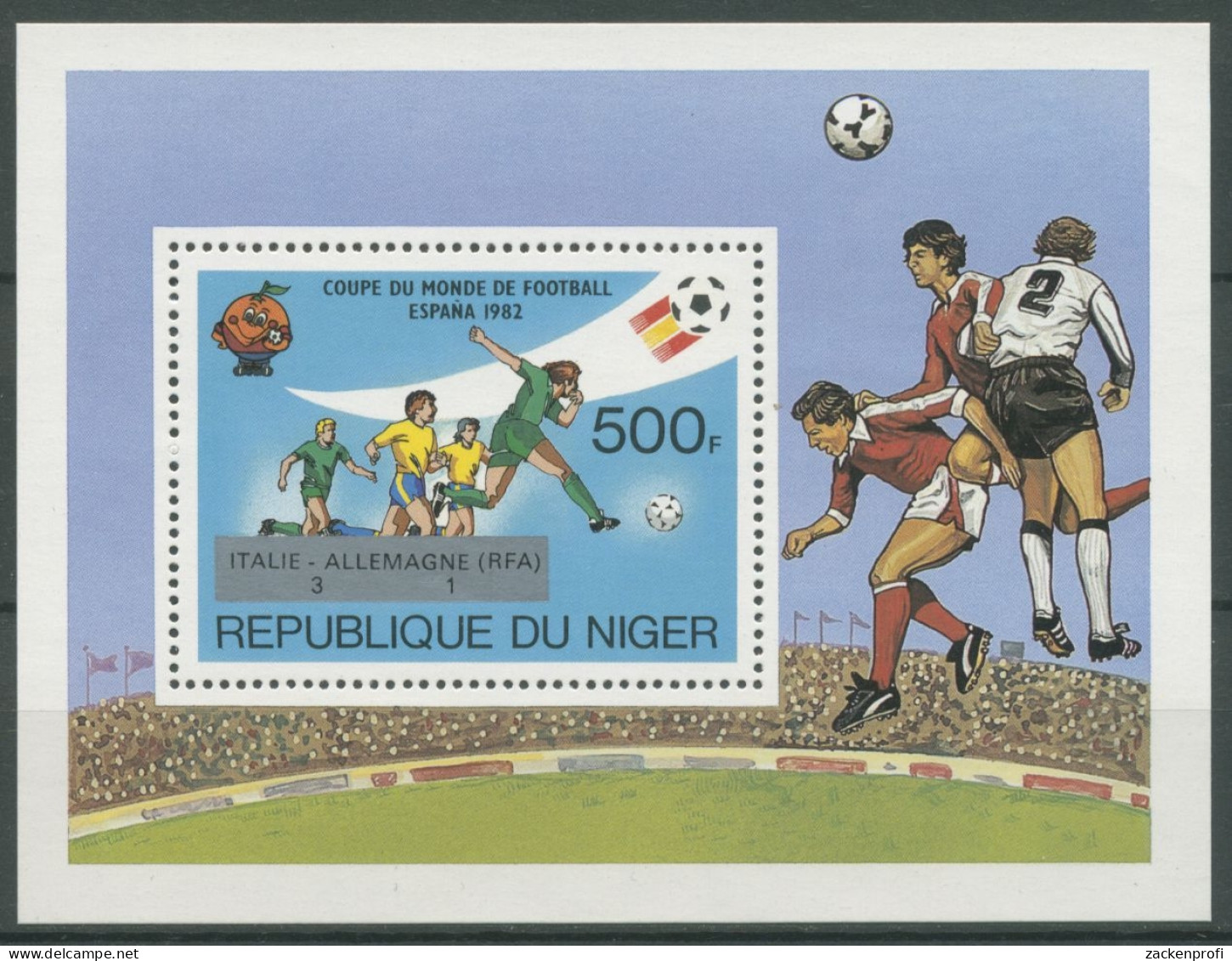 Niger 1982 Gewinner Der Fußball-WM '82 In Spanien Block 39 Postfrisch (C28671) - Niger (1960-...)