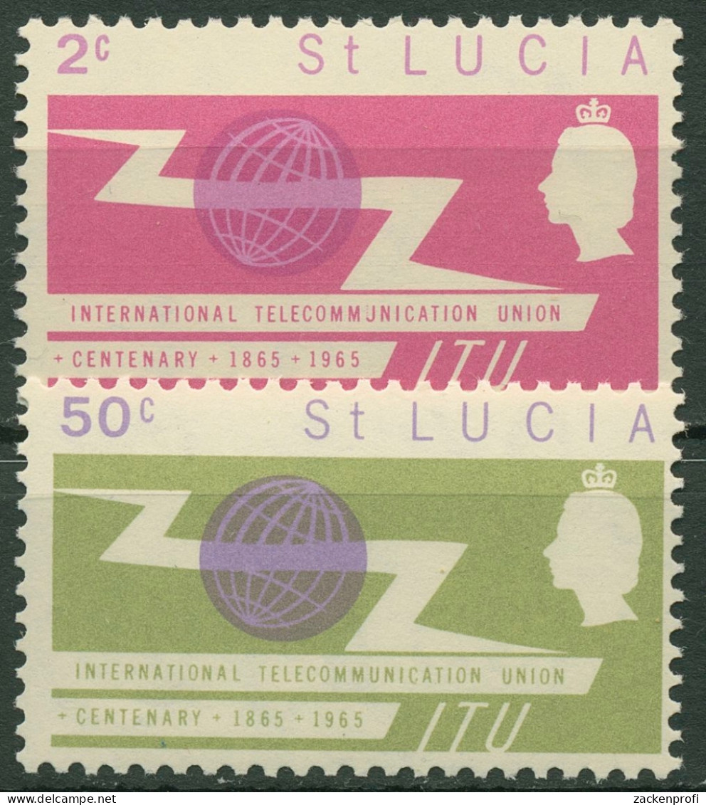 St. Lucia 1965 100 Jahre Internationale Fernmeldeunion 185/86 Postfrisch - St.Lucia (1979-...)