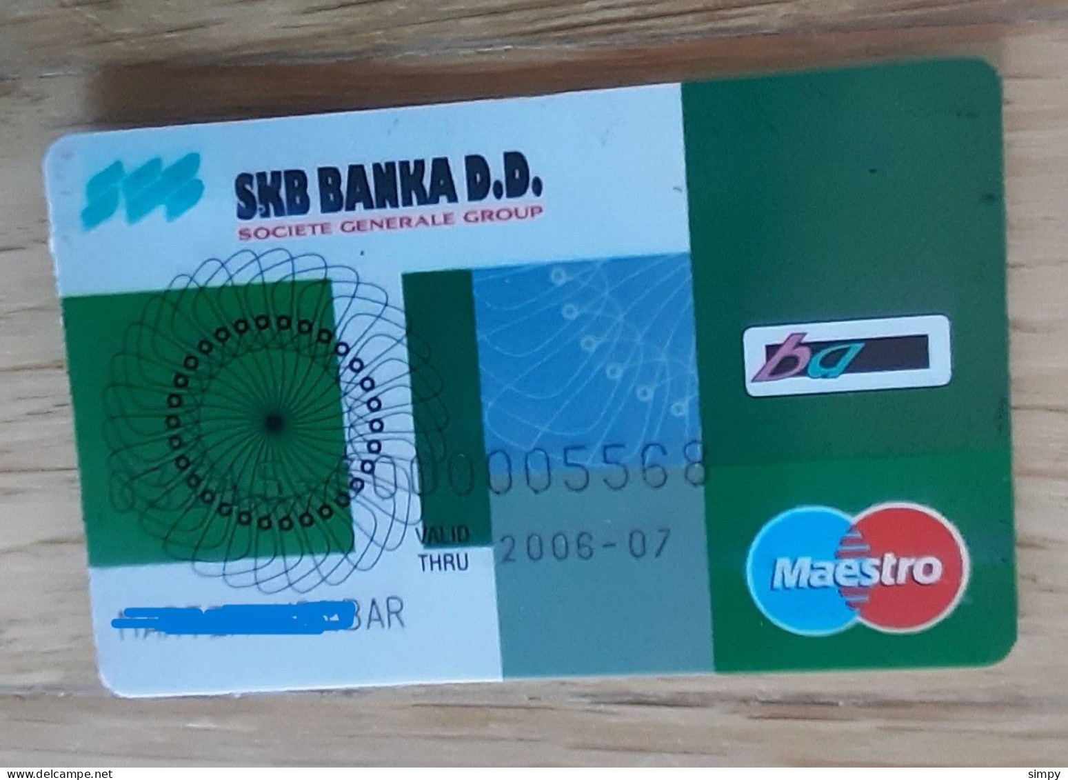 Slovenia Credit Card SKB Banka Maestro Bank Expired - Tarjetas De Crédito (caducidad Min 10 Años)