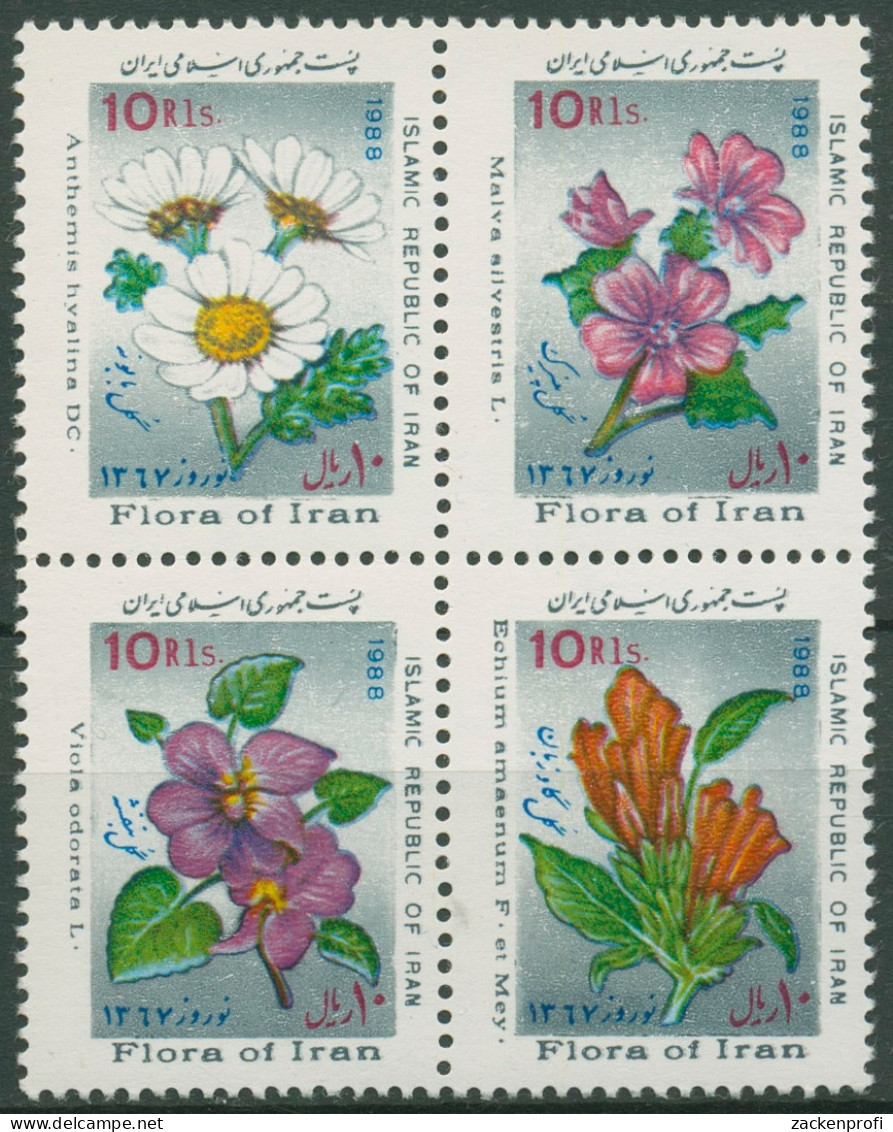 Iran 1988 Neujahrsfest Nowruz Pflanzen Blumen 2265/68 ZD Postfrisch - Iran