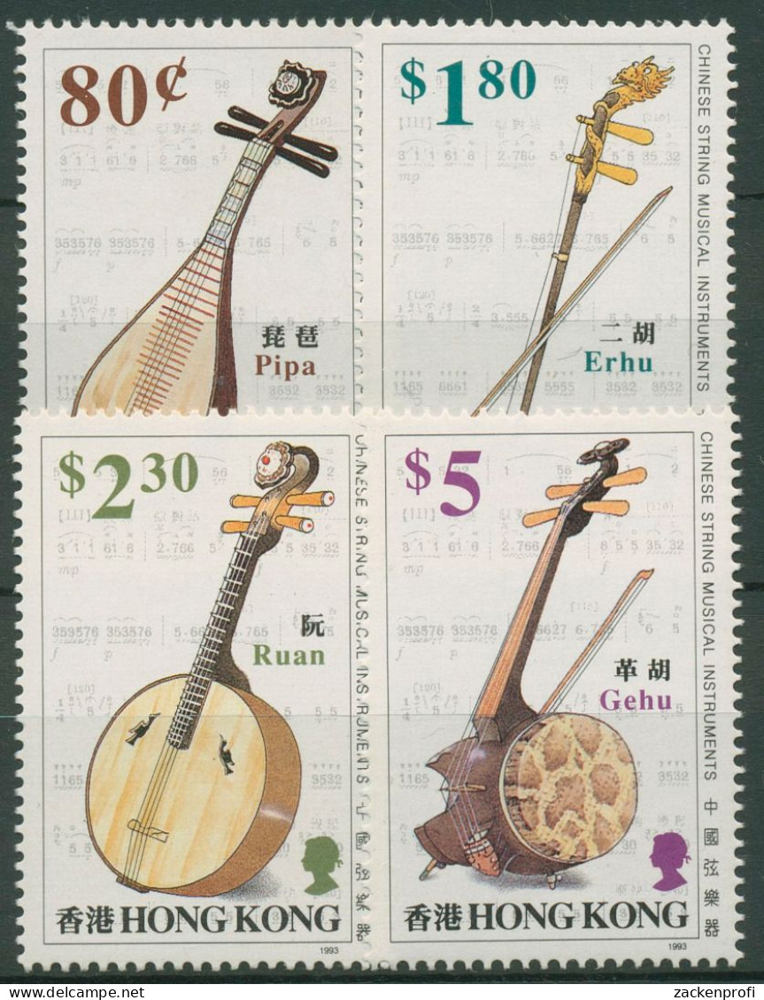 Hongkong 1993 Musikinstrumente Chinesische Saiteninstrumente 687/90 Postfrisch - Neufs