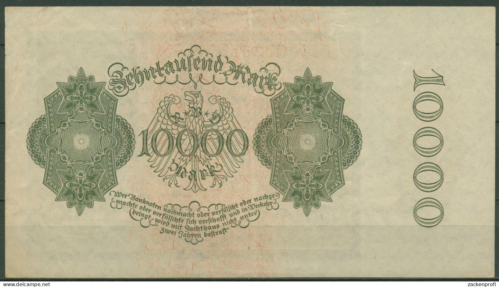 Dt. Reich 10000 Mark 1922, DEU-78b Serie N, Leicht Gebraucht (K1444) - 10000 Mark