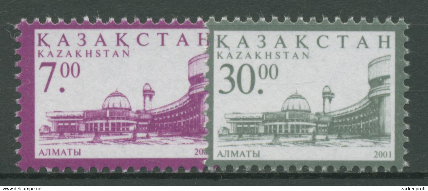 Kasachstan 2001 Freimarken Gebäude In Alma-Ata 349/50 Postfrisch - Kazajstán