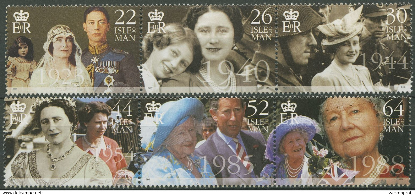 Isle Of Man 2000 100. Geburtstag Königin Elisabeth 853/58 ZD Postfrisch (C95083) - Man (Insel)