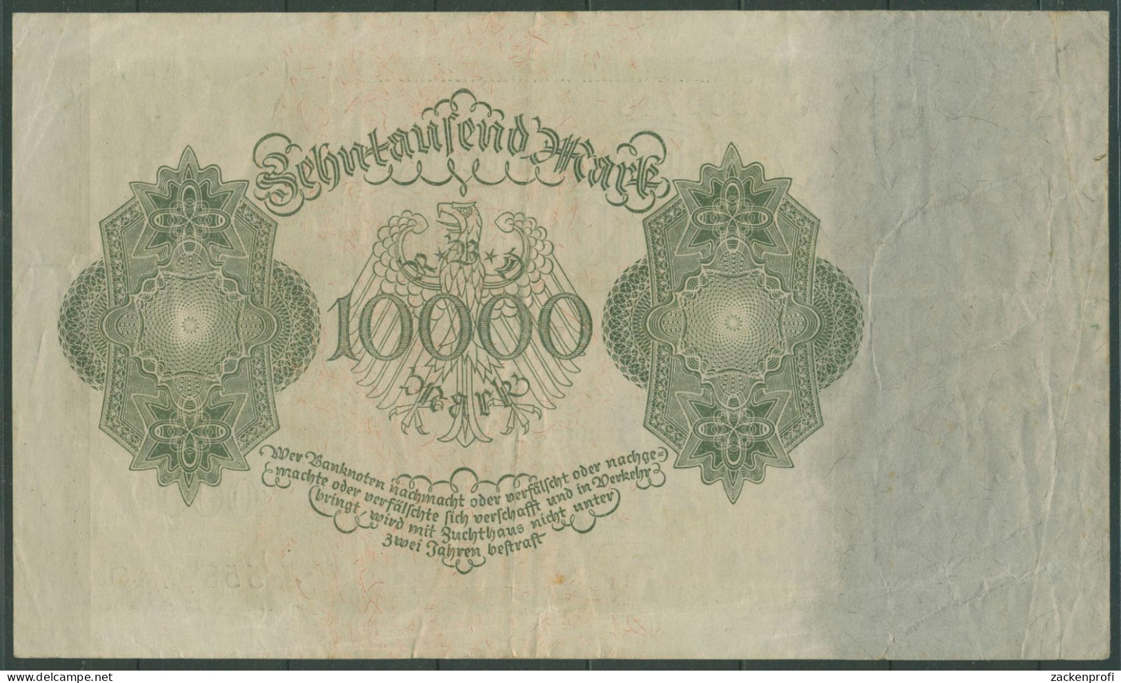 Dt. Reich 10000 Mark 1922, DEU-77, Gebraucht (K1452) - 10.000 Mark