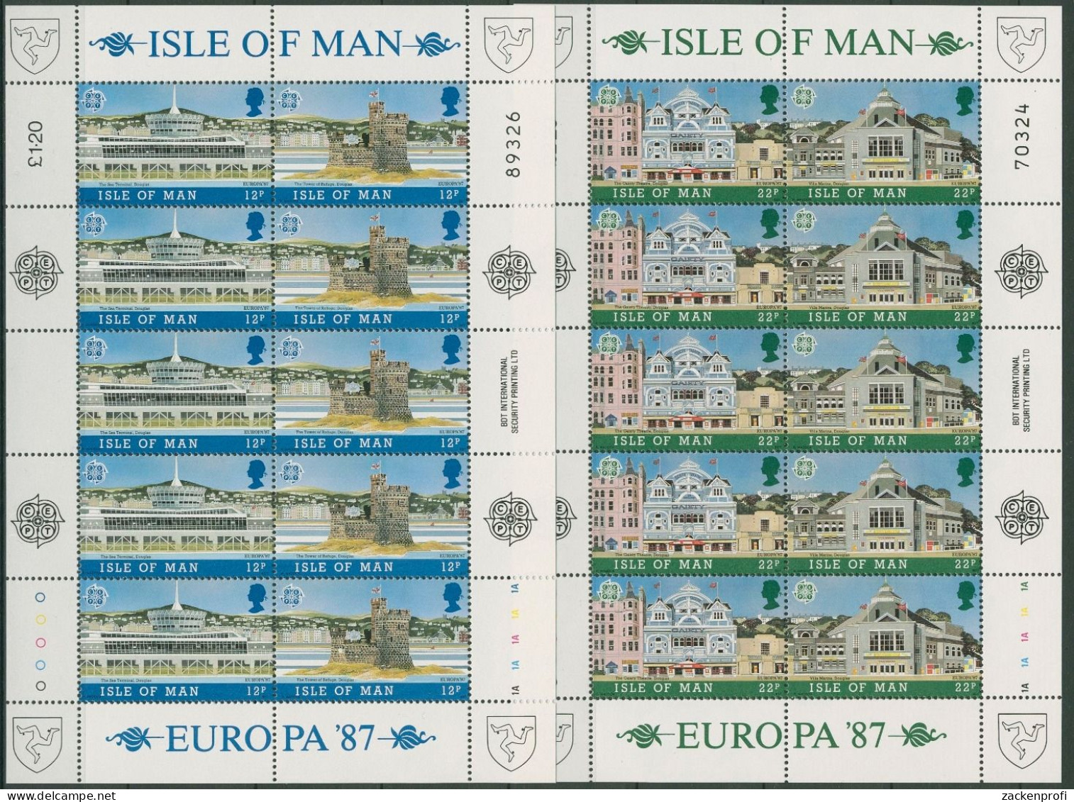 Isle Of Man 1987 Europa CEPT Architektur Kleinb. 335/38 K Postfrisch (C90664) - Man (Ile De)