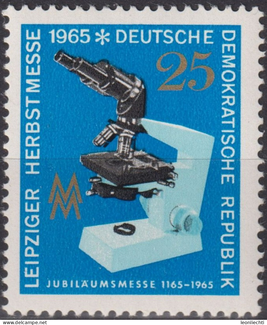 1965 DDR, ** Mi:DD 1132, Yt:DD 832, Mikroskop, Leipziger Herbstmesse 1965 - Chimica
