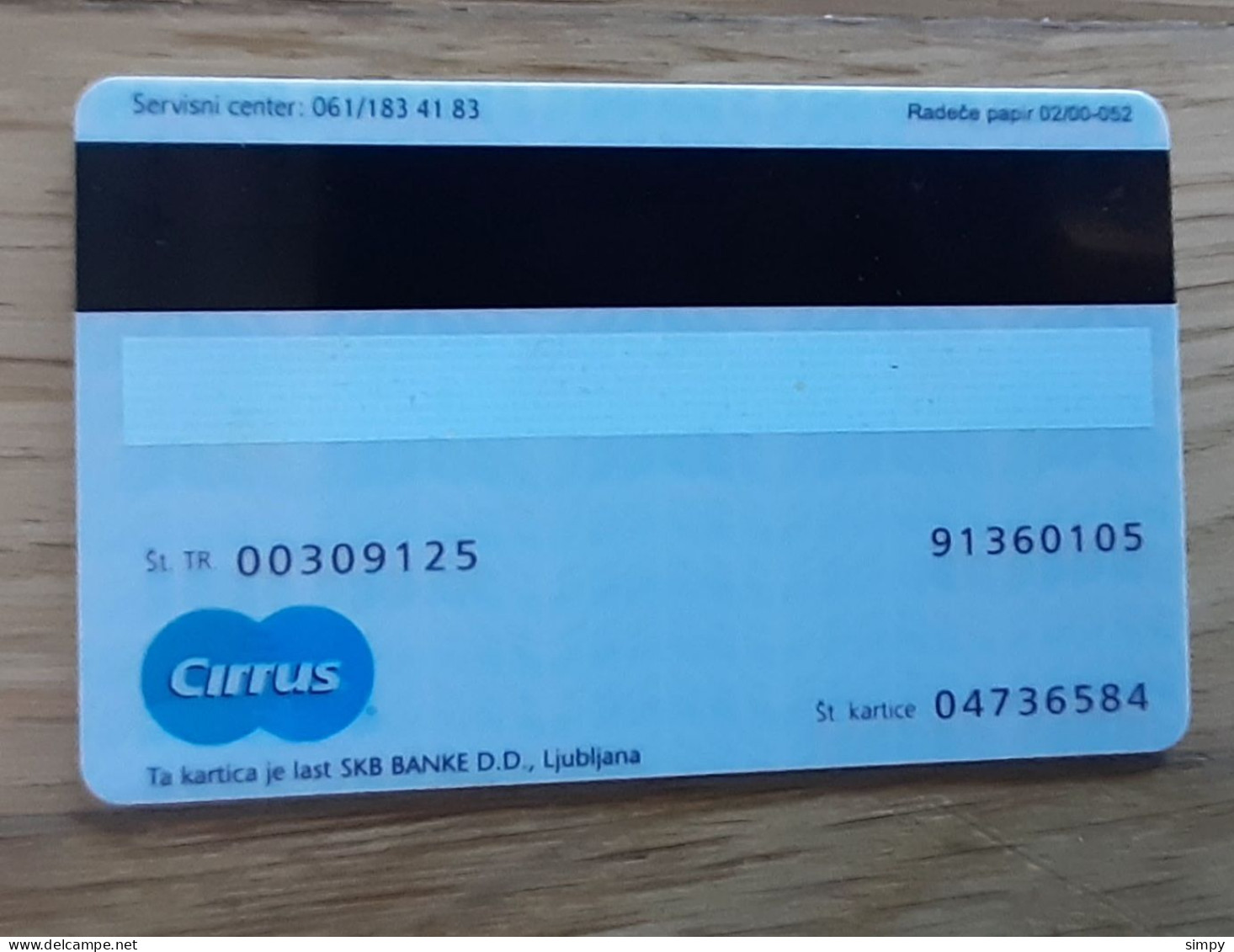 Slovenia Credit Card SKB Banka Maestro Bank Expired - Tarjetas De Crédito (caducidad Min 10 Años)