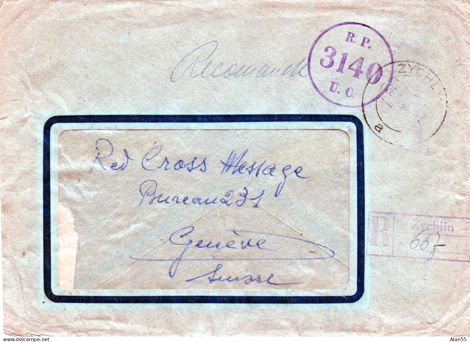POLOGNE. 1946 . L.R. RED CROSS MESSAGE POUR GENEVE (SUISSE). CENSURE. - Otros & Sin Clasificación