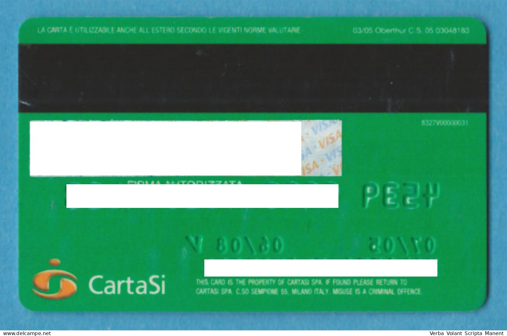 K-0400 * ITALY ° BCC Banca Di Credito Cooperativo, Roma, CartaSi, VISA, Credit Card - Cartes De Crédit (expiration Min. 10 Ans)