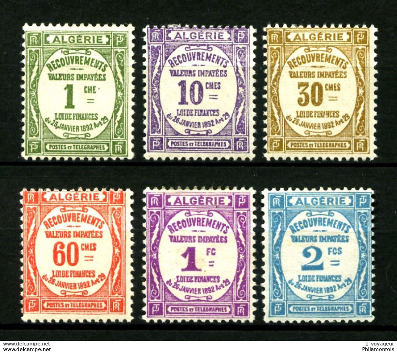 ALGERIE - Taxe  15 / 20 - Série Complète 6 Valeurs - Neufs N* - Très Beaux - Timbres-taxe