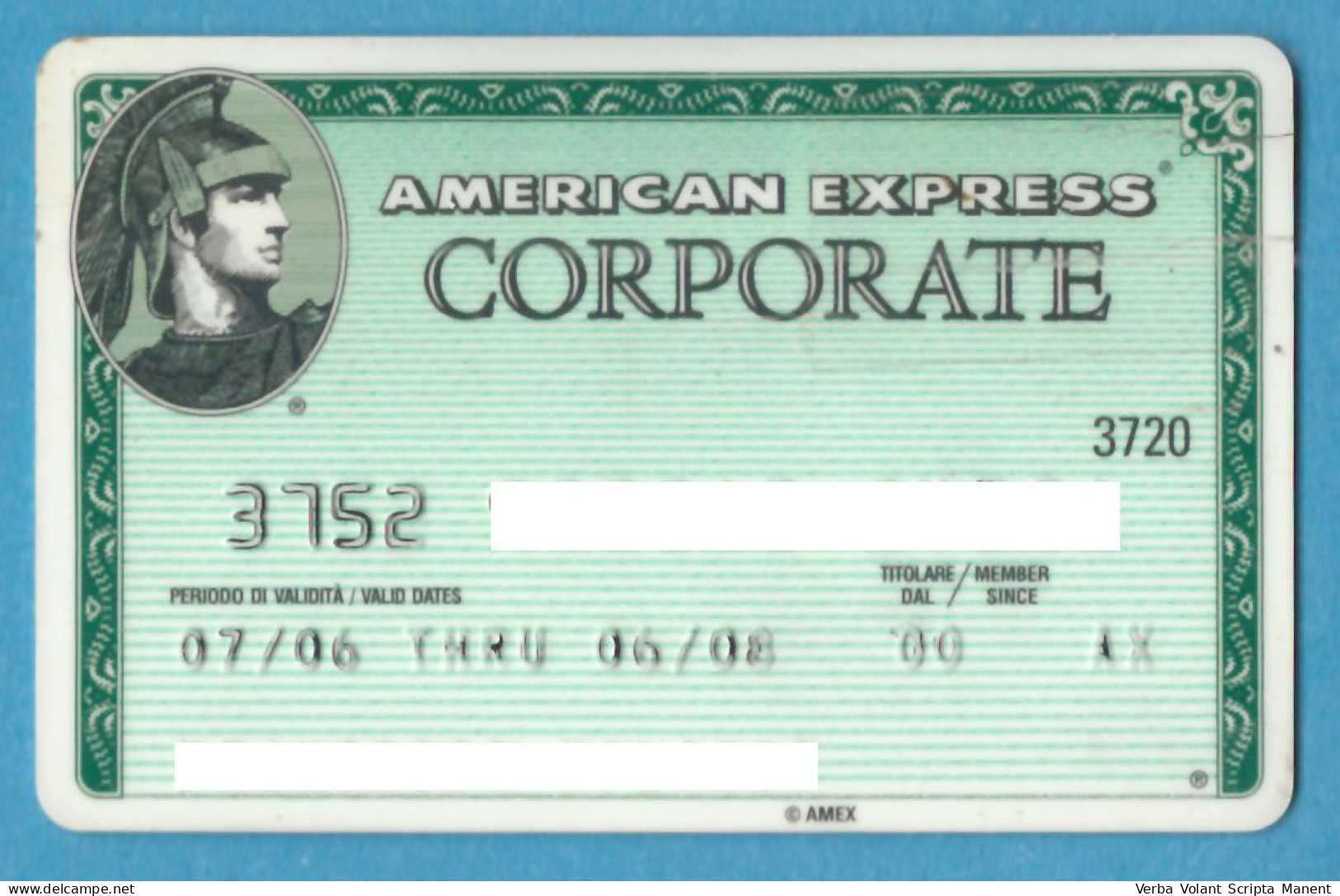 K-0400 * ITALY ° AMERICAN EXPRESS CORPORATE Credit Card - Geldkarten (Ablauf Min. 10 Jahre)