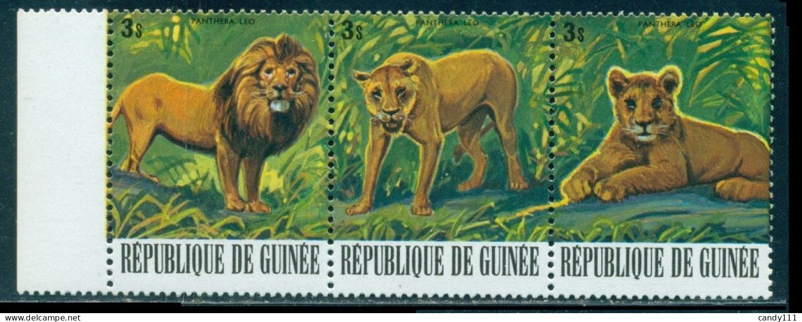 1977 Wild Animals,The Lion (Panthera Leo),large Cat,Guinea,802,MNH - Chimpansees